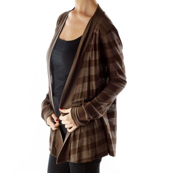 Splendid Brown Striped Cardigan - Picture 2 of 3